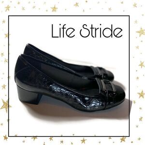 Life Stride Black Snake Patent Shoes 8